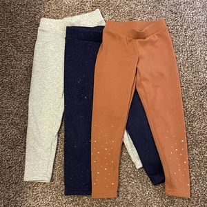 Lot of Girls Old Navy Cozy Lined Leggings, size S (6-7), gray, blue, brown
